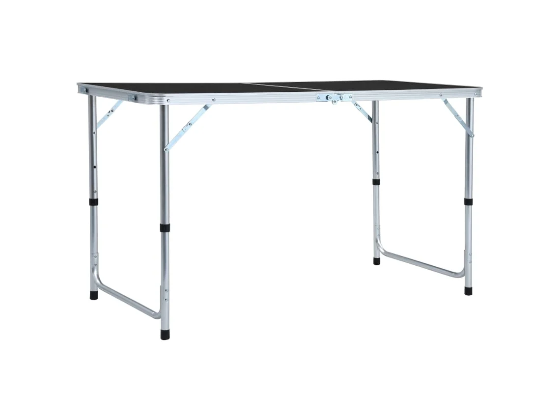 Vidaxl Mesa De Campismo Dobrável 120x60 Cm Alumínio Cinzento