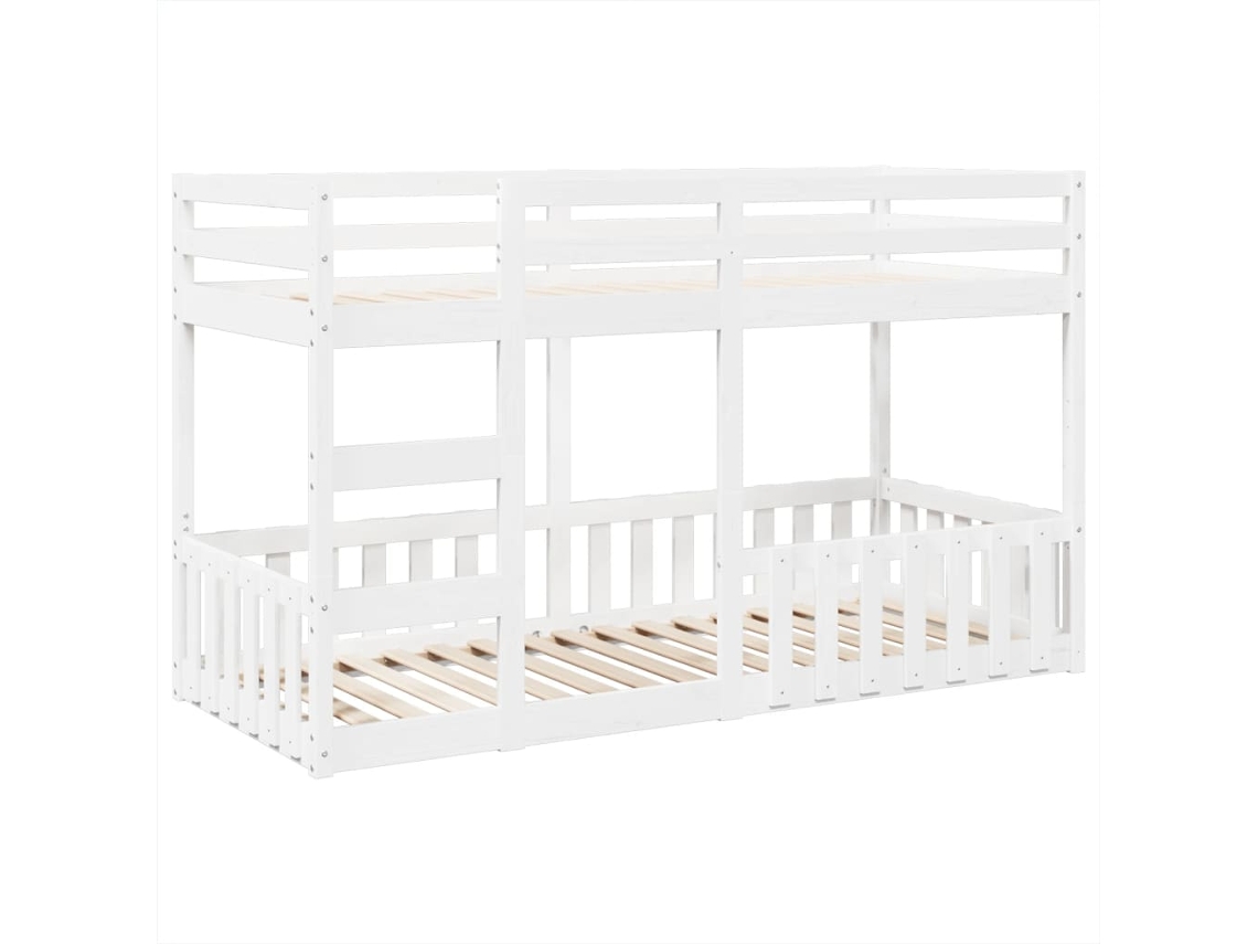 Bunk Bed Frame, Bunk Bed Frames Vidaxl Branco Madeira De Pinho (80 X 200 Cm)