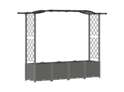 Conjunto 1 Canteiro De Jardim Elevado Vidaxl Cinzento-claro Polipropileno (204 X 40 X 138 Cm)