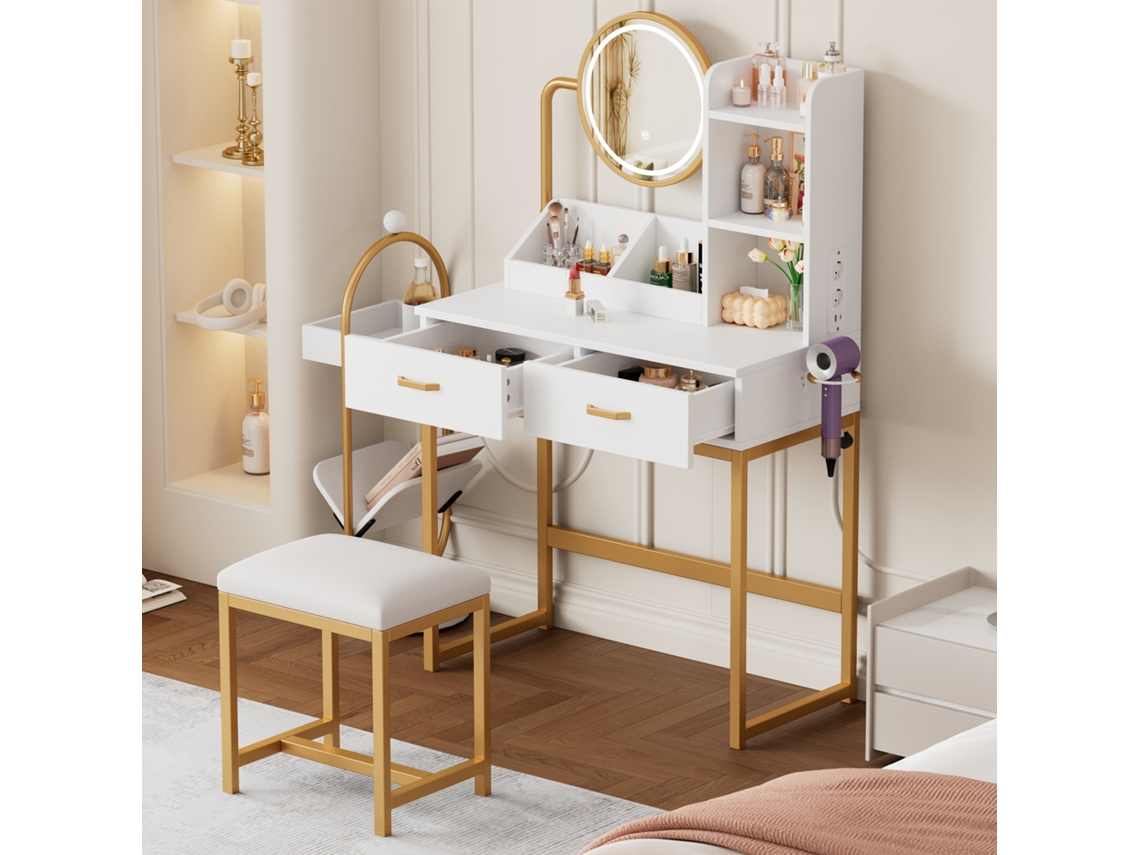 Penteadeira Moderna 80x138,5x40 cm, LED, S/MARCA