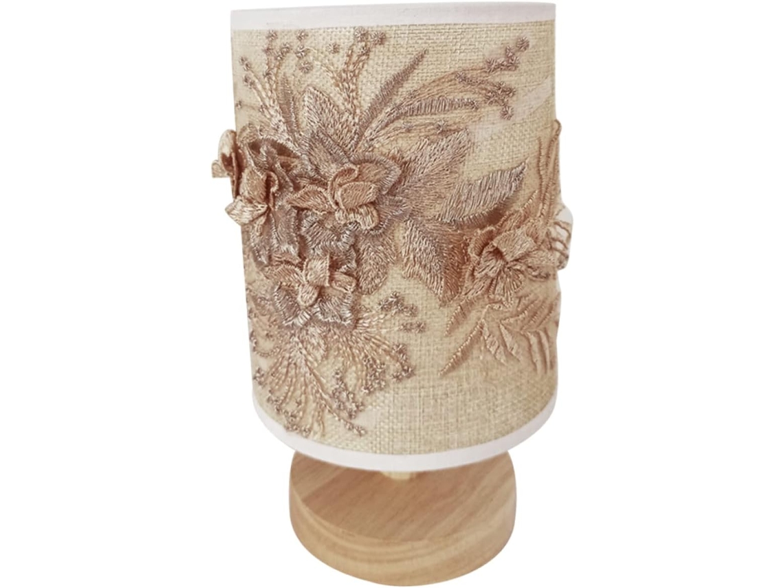 Luminária de Mesa Usb em Tecido com Estampa Floral, Lâmpada Led Regulável para Quarto, Luz Ambiente. SFUSHOS
