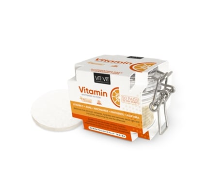 50 Cotton Toner Pads Exfoliación Suave Y Luminosidad Vitamina C Aha Niacinamida Ácido Hialurónico Pantenol Aloe Vera VIT VIT COSMETICS