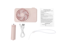 Ventilador de Mesa Usb Recarregável Portátil Rosa