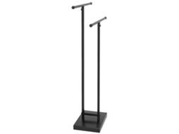 Suporte De Toalhas De Chão Para Banheiro Com 2 Barras De Metal, 50x18,5x85cm, Preto