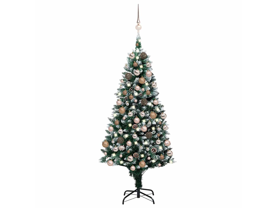 Vidaxl Árvore Natal Artificial Com Leds E Bolas E Pinhas 180 Cm