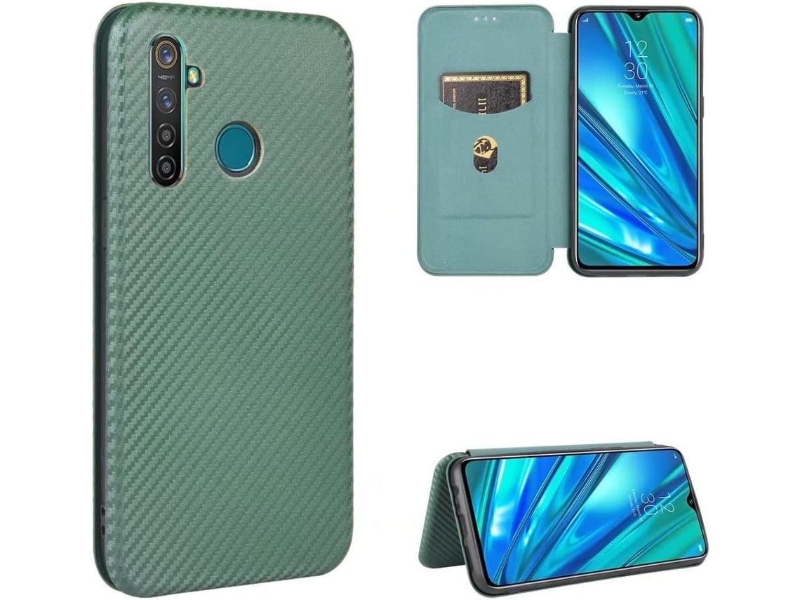 Película de Ecrã Fibra Temperado para Oppo Realme 5 Pro HONGWE. Verde