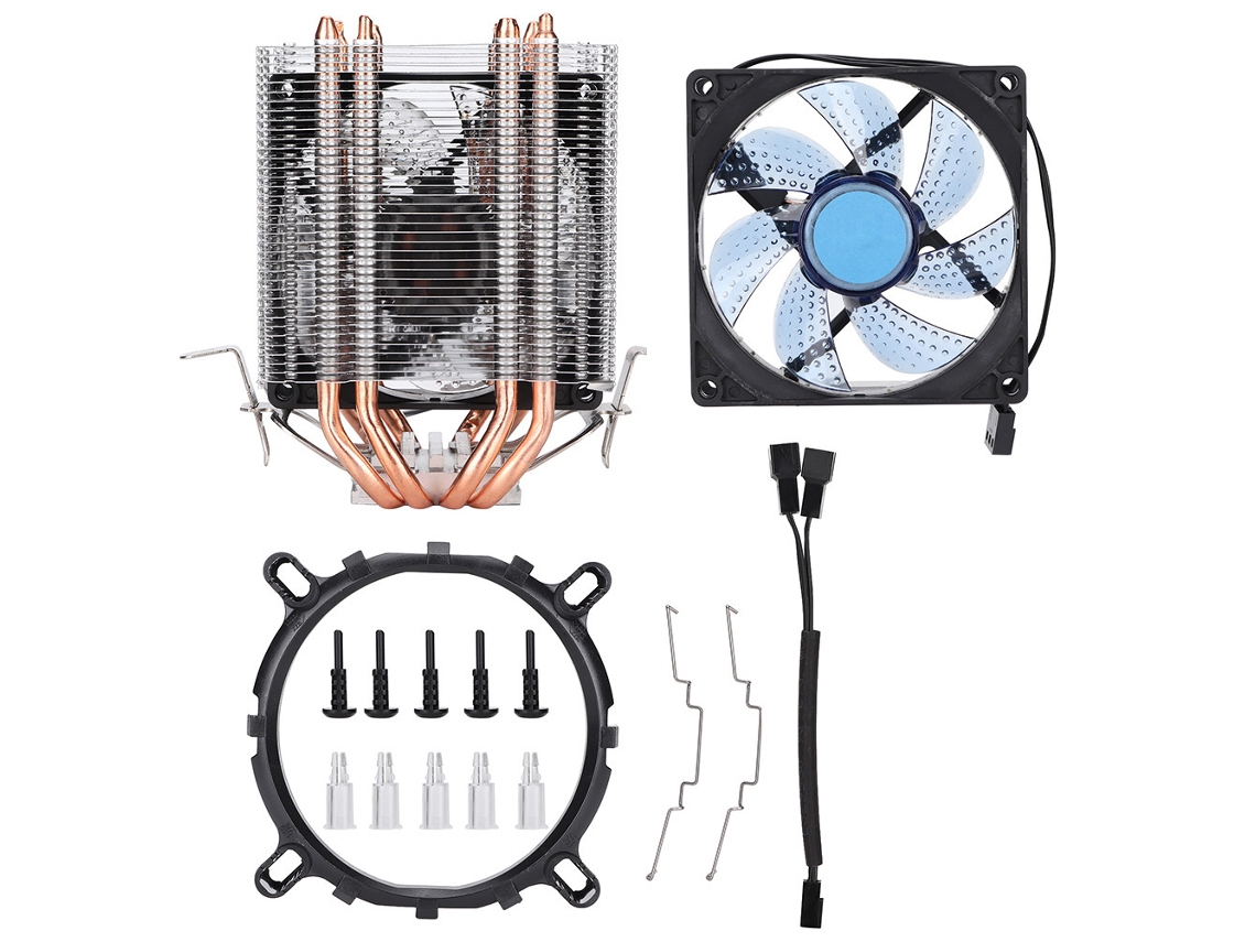 Radiador De Computador Wisenovo Cold Storm T90 Com 4 Calodutos De Calor, Torre Gêmea E Dois Ventiladores