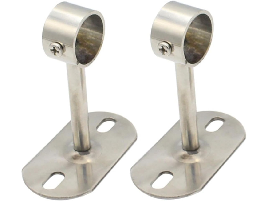 Suporte para varão de cortina Holibanna Chuveiro em aço inoxidável, 2 peças, resistente, com suporte para varões de cortina.