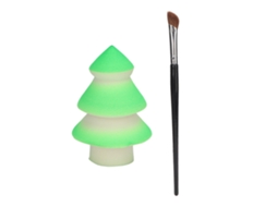 Conjunto De 2 Esponjas De Maquillaje Navidad Pincel De Sombra Nariz Suave Portátil Belleza Rostro