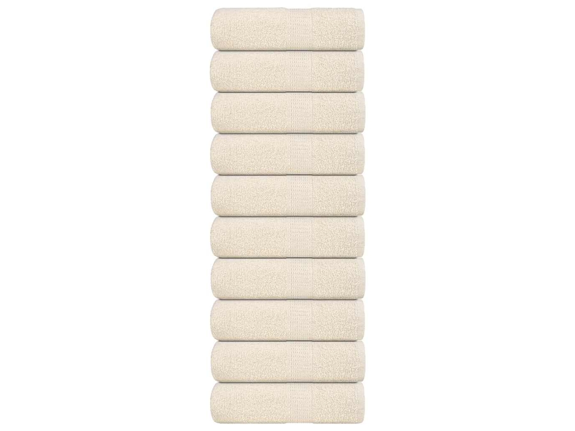 Vidaxl Toalhas De Bidé Frogn 10 Pcs 30x50 Cm 360 G/m² Creme