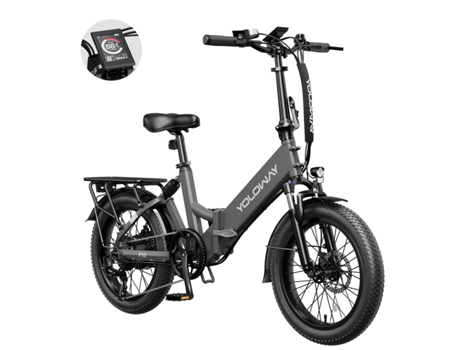 Bicicleta Elétrica Yoloway F10 Motor 250w Bateria 36v12.5ah Rodas De 203.0 Polegadas Travões De Disco Dianteiro E Traseiro Preta