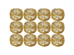 Anéis Para Guardanapos Redondos De Ouro Feitos À Mão, Conjunto De 12 Para Mesa De Jantar E Eventos