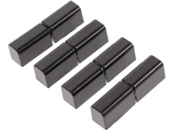 Conjunto De 4 Coaxiais Metal Preto Para Portas Armários E Caixas