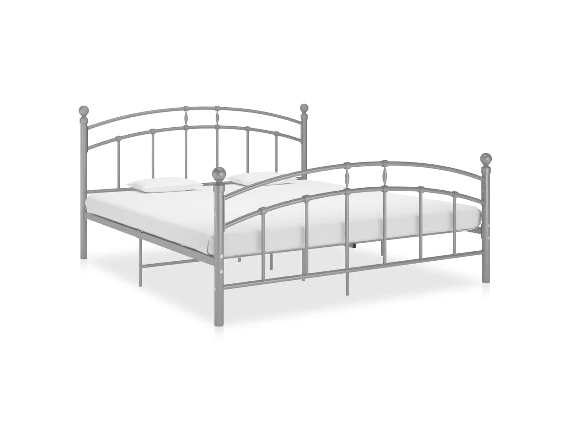 Vidaxl Estrutura De Cama 180x200 Cm Metal Cinzento