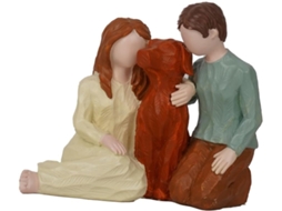 Estatueta De Resina Representando Um Casal De Pais, Filho E Filha Decoração Para Casa, Escritório