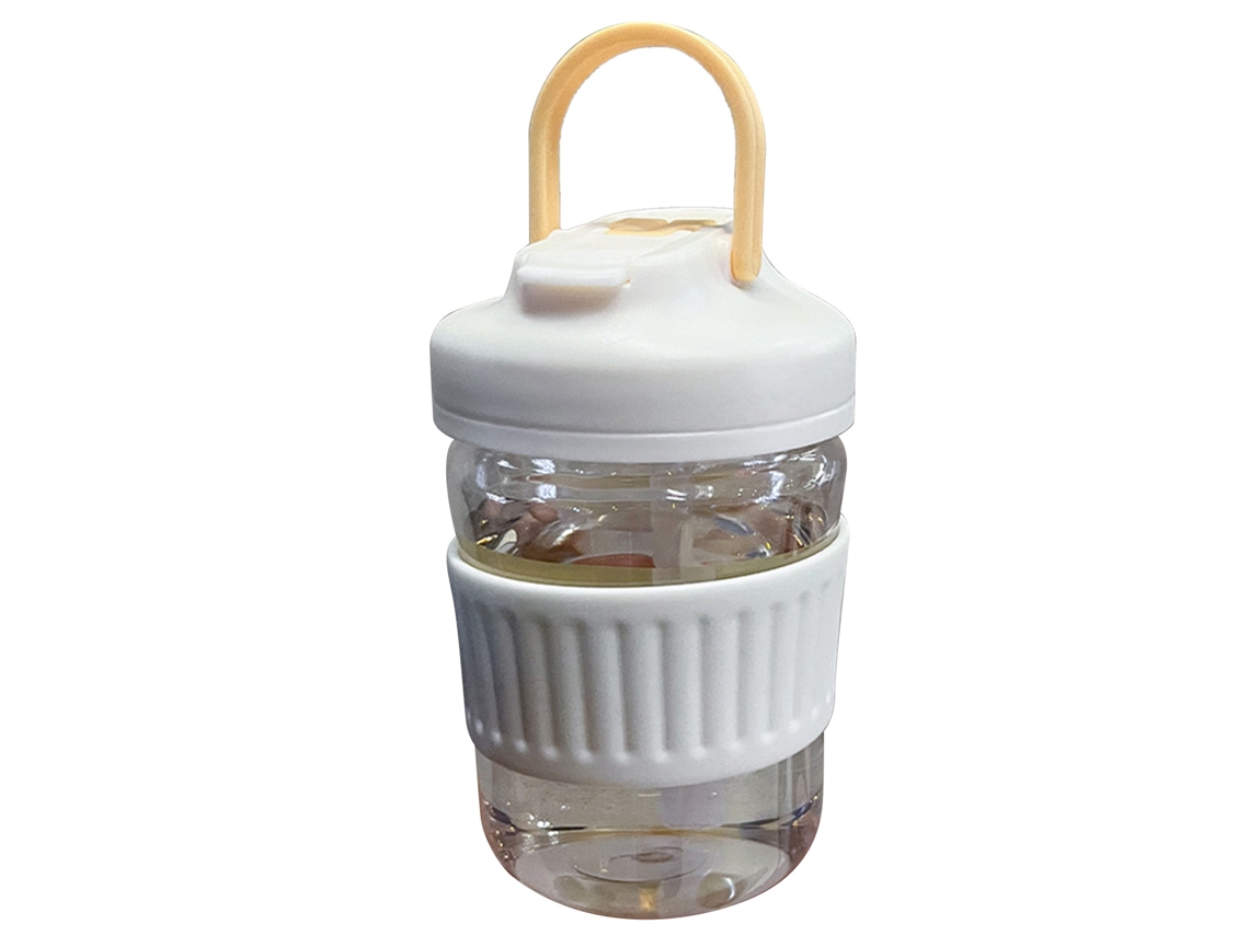 Garrafa de Palha 400ml Laranja Resistente À Queda Isolada Portátil