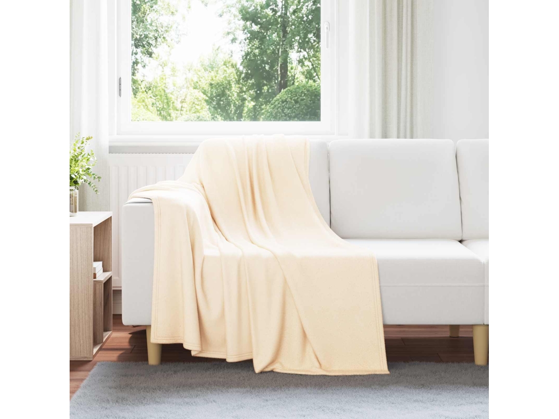 Vidaxl Cobertor Creme 170 X 130 Cm Lã