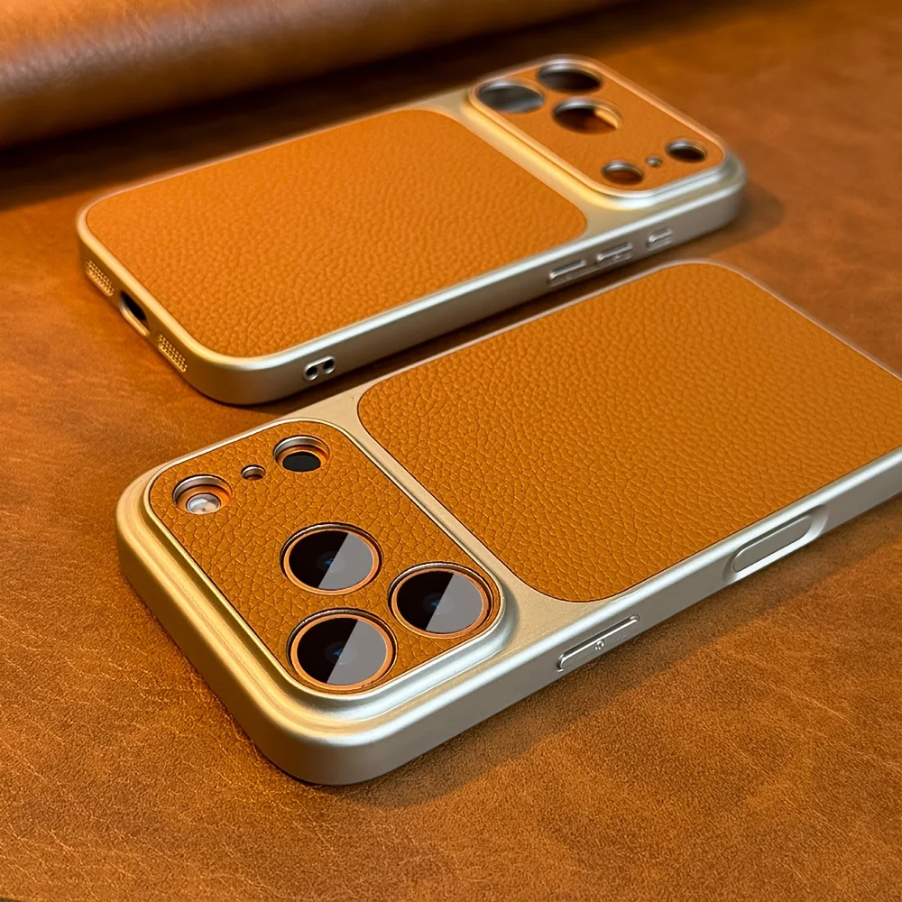 Capa Para Iphone 15 Em Couro Sintético Fosco, Resistente A Impactos E Colisões.