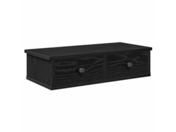 Wall Shelf, Wall Shelves Vidaxl Preto Madeira Processada (60 X 28 X 15 Cm)
