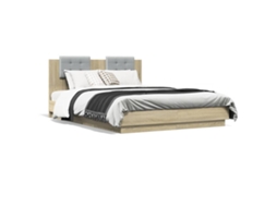 Bed Frame, Bed Frames Vidaxl Marrom Madeira Processada (140 X 200 Cm)