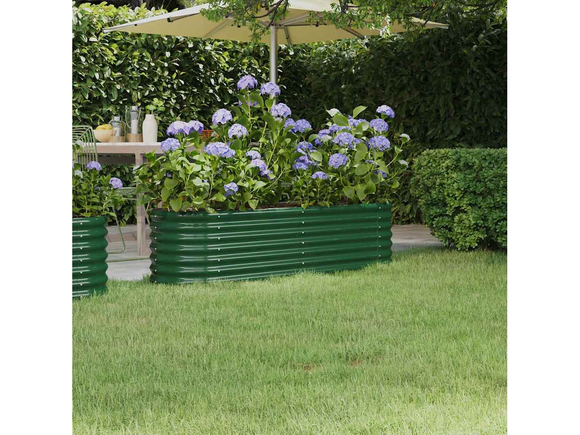 Vidaxl Canteiro Elevado Jardim 152x40x36 Cm Aço Galvanizado Verde