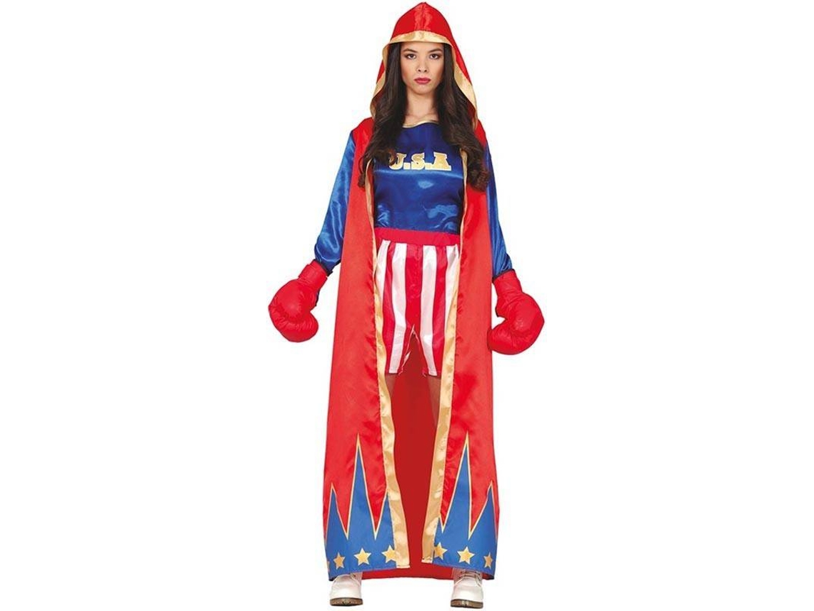 Fato de Mulher GUIRCA boxeador azul e vermelho (Tam: L)