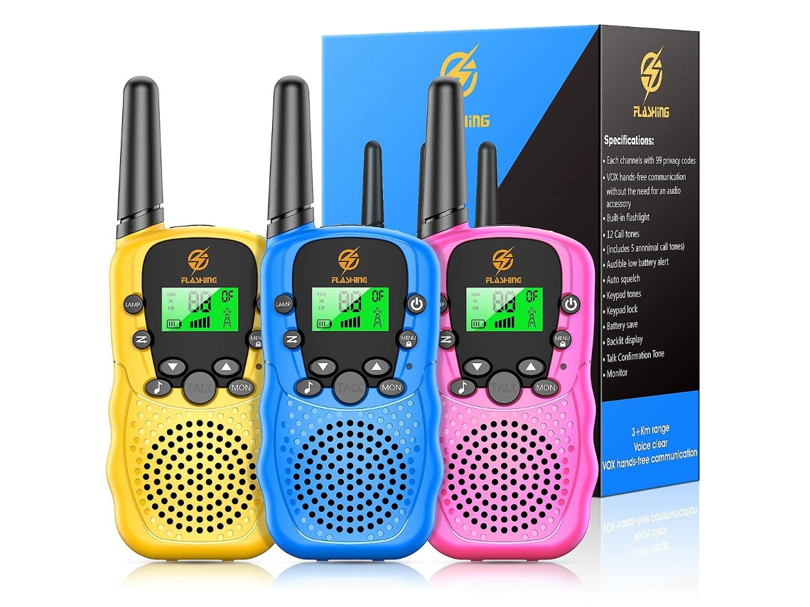 Pacote Com 3 Walkie Talkies De Longa Distância Para Crianças De 3 A 10 Anos Klb Brilvibera