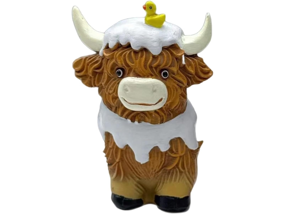 Tema Para Banheiro, Vaca Das Terras Altas Em Resina, Estátua Em Miniatura, Estante, Decoração De Escritório