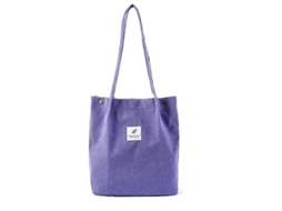 Bolsa De Compras Feminina Casual Dobrável Em Veludo Cotelê, De Alta Qualidade, Ecológica E Reutilizável, Leve E Com Alça De Ombro. Venda Por Atacado.