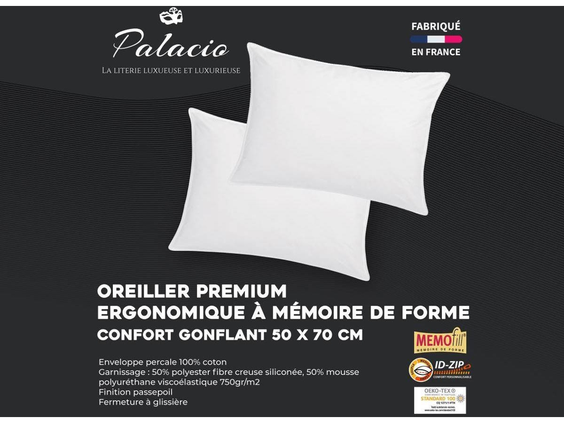Almofada Auxence PALACIO (Branco - Tecido e veludo - 70x50x cm)