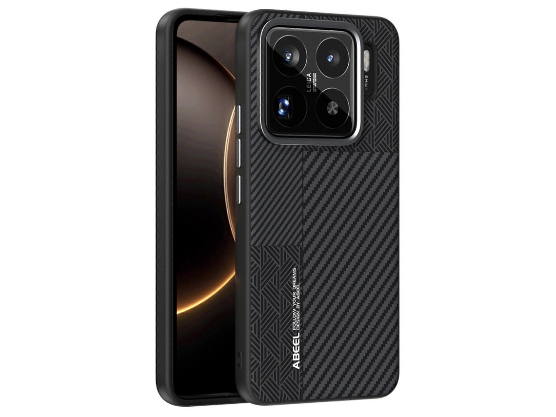 Capa Abeel Para Xiaomi 15s Pro Pc Tpu Liga De Alumínio Couro Pu Capa De Telefone Compatível Com Magsafe Textura 1