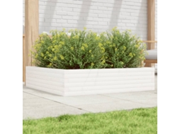 Vidaxl Vaso/floreira Jardim 100x100x23 Cm Madeira Pinho Maciça Branco
