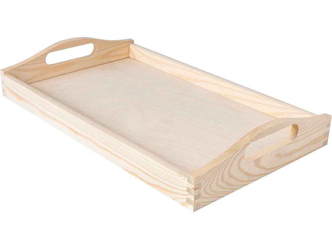 Lurelia Bandeja De Madeira Retangular 39,5 X 24 X 6,3 Cm Para Servir E Decorar