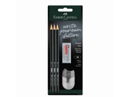 Conjunto Lápis Grafite Hb, Borracha E Afia Faber-castell