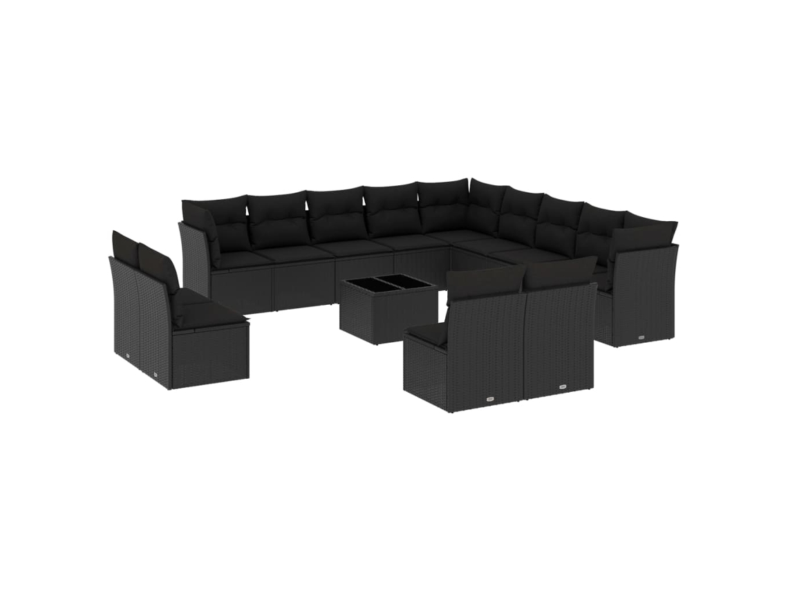 Garden Sofa Set, Garden Sofa Sets Vidaxl Preto Rattan / Vime (n/a)