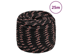 Vidaxl Corda De Barco 16 Mm 25 M Polipropileno Preto