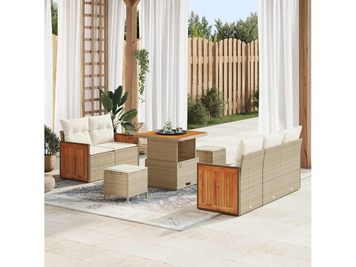 Vidaxl Conjunto De Sofá De Jardim 10 Unid. 7-número De Lugares