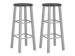 Vidaxl Bancos De Bar 2 Pcs Mdf Prateado