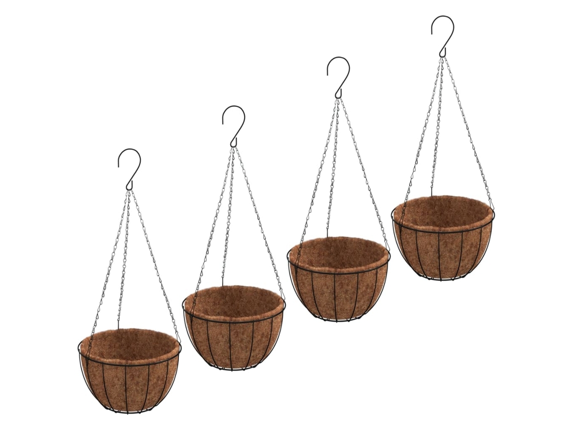 Hanging Planter, Hanging Planters Vidaxl Preto Aço (ø 40 X 63 Cm)