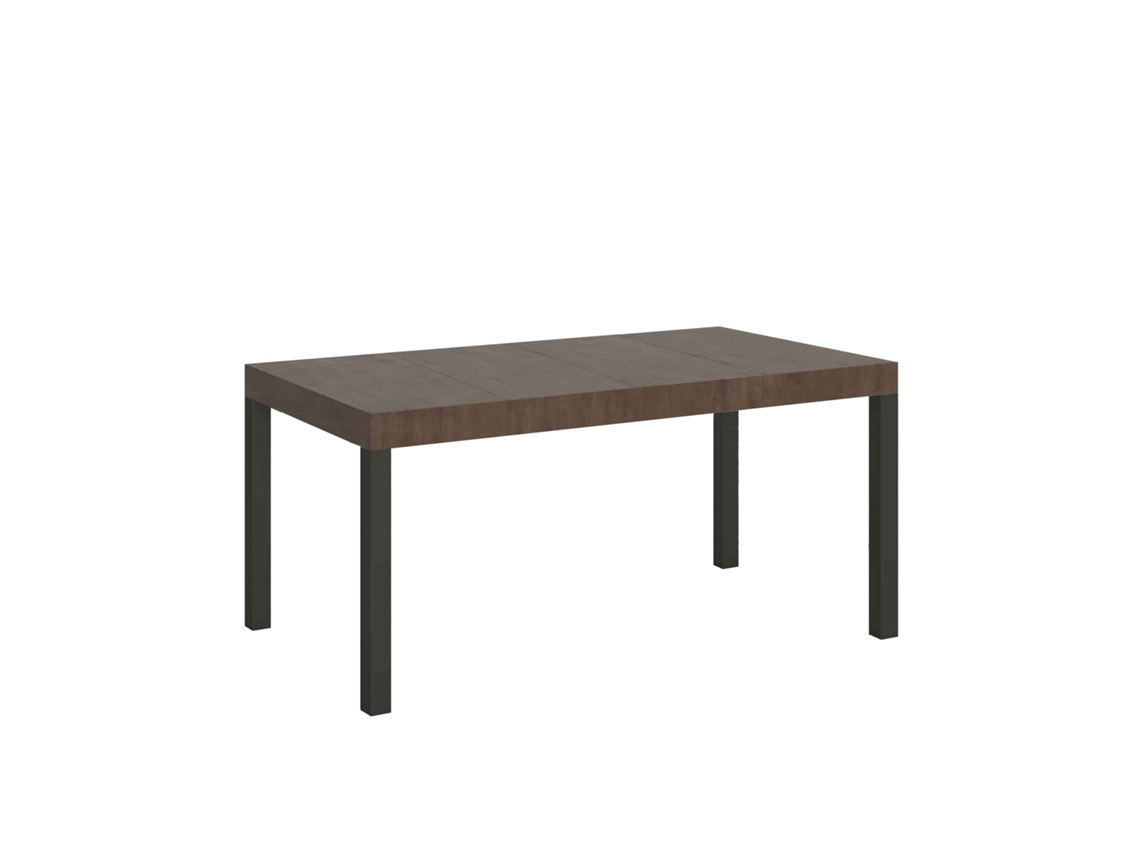 Mesa Extensível 120/380x90 Cm Everyday Premium Pés Antracite Nogueira Itamoby