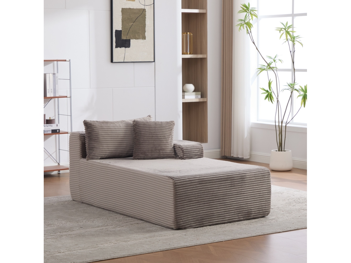 Sofá modular em chenille com espuma D30 de alta resiliência, fácil de mover e antiderrapante, com fita adesiva para sala de estar.