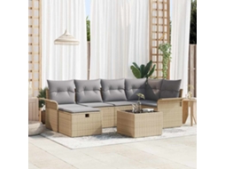 Vidaxl Conjunto De Sofá De Jardim 7 Unid. Rattan Sintético