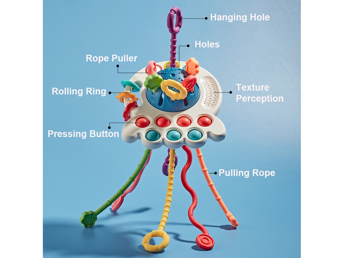 Brinquedo Montessori Para Bebê 6-18 Meses Silicone Sensorial De Desenvolvimento