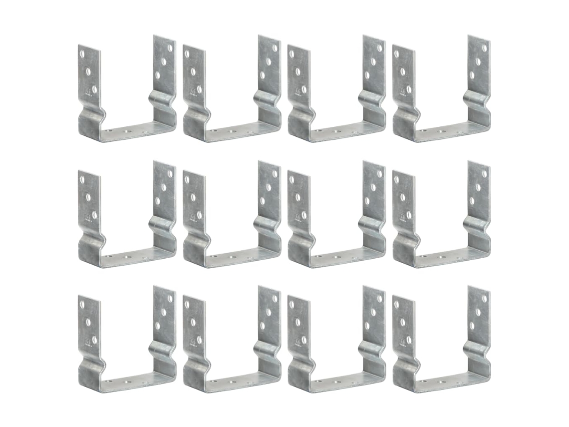 Vidaxl Âncoras De Vedação 12 Pcs 14x6x15 Cm Aço Galvanizado Prateado
