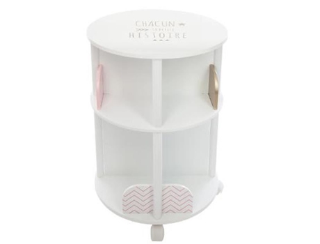 Estante Infantil Redonda em Mdf e Polipropileno Rosa Comprimento 40 Cm X Largura 40 Cm X Altura 59 Cm PEGANE
