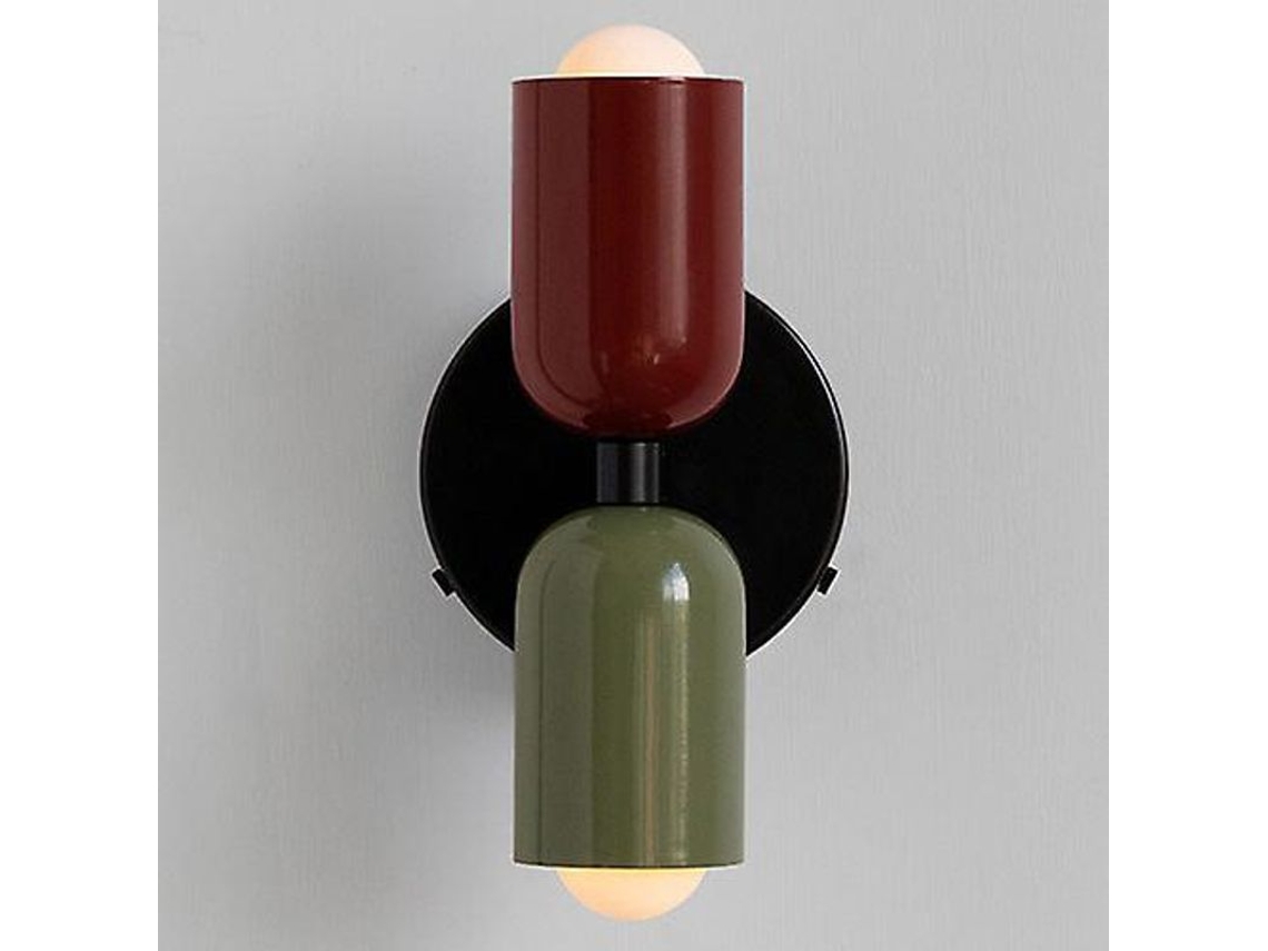 Lâmpada De Parede Mid-ancient De Duas Cabeças Para Quarto, Cama E Sala De Jantar Em Estilo Francês E Nórdico Criativo Vinho Vermelho Exército Verde