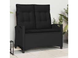 Vidaxl Banco De Jardim Preto 105 X 60 X 112 Cm Aço E Poliéster