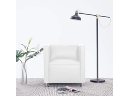 Vidaxl Poltrona Em Forma De Cubo Couro Artificial Branco