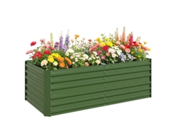 Canteiro Retangular de Jardim 180x90x59cm com Reforço em Aço Galvanizado BTFORUS
