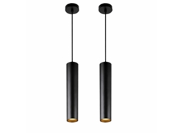 Conjunto De 2 Candeeiros Suspensos Tubulares Em Alumínio Minimalista 30 Cm, Gu10 E Altura Ajustável